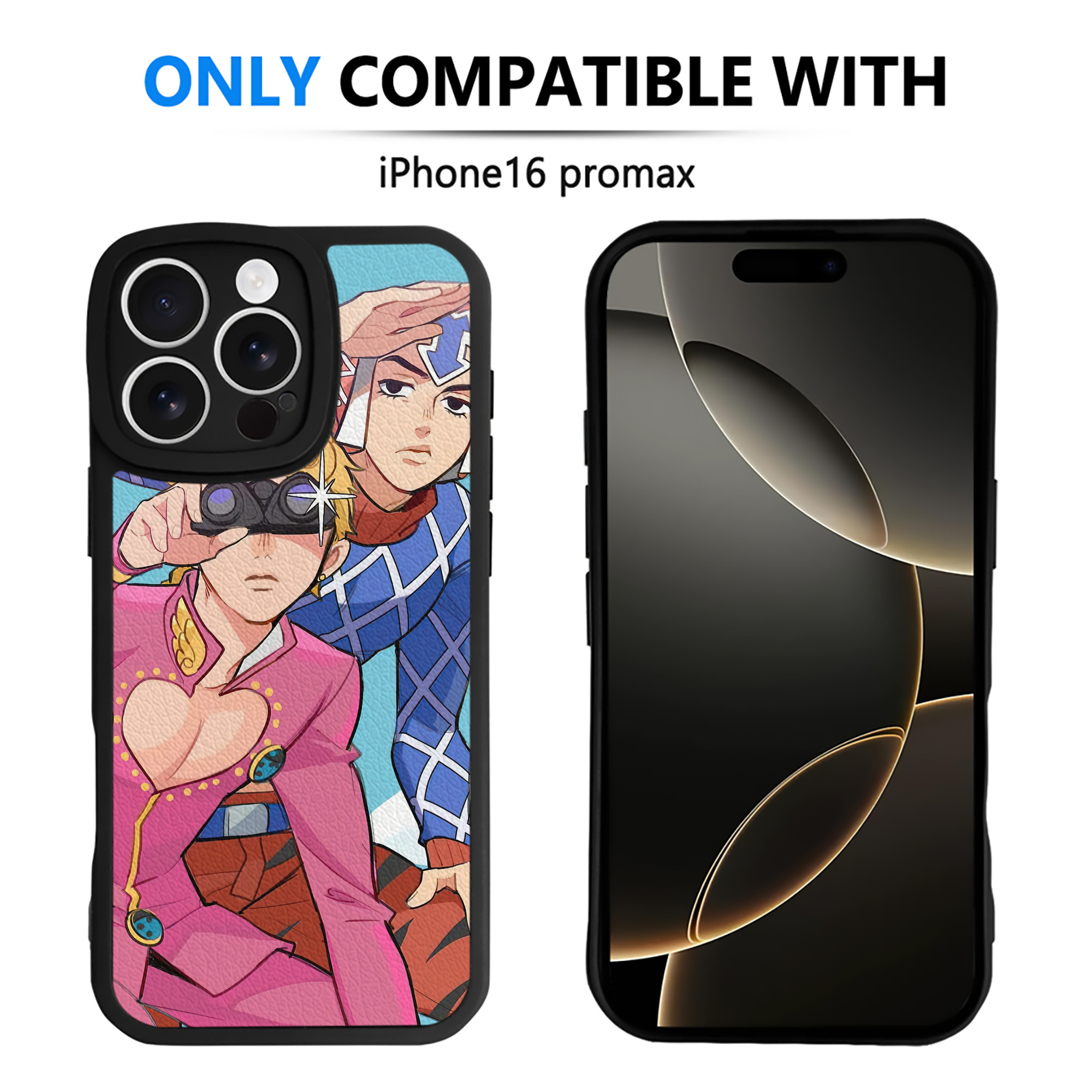 （画像用） ジョジョの奇妙な冒険 JoJo's Bizarre Adventure 【iPhone 16シリーズ対応】シリコンスマホケース（レザー調） 材質：シリコン